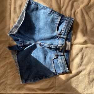 Abercrombie Kids dark blue wash jean shorts